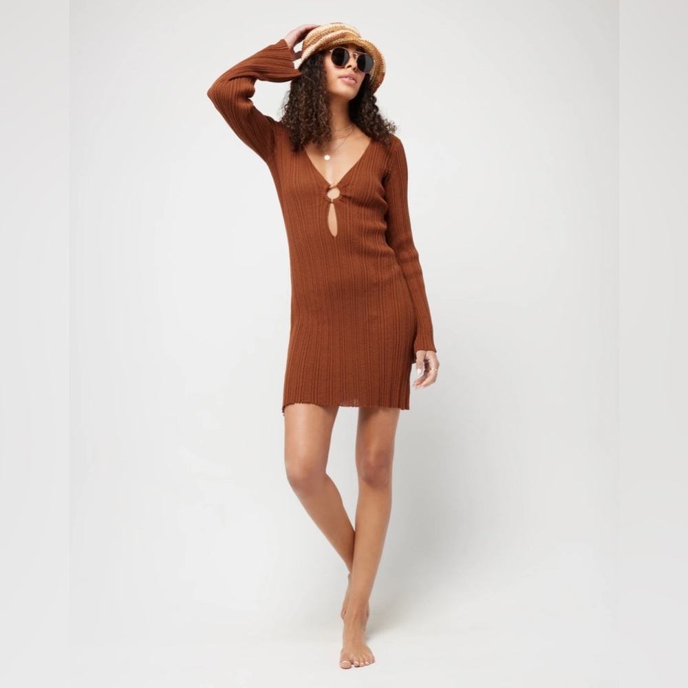L Space Wailea Linen Blend Cover-Up Dress NWT